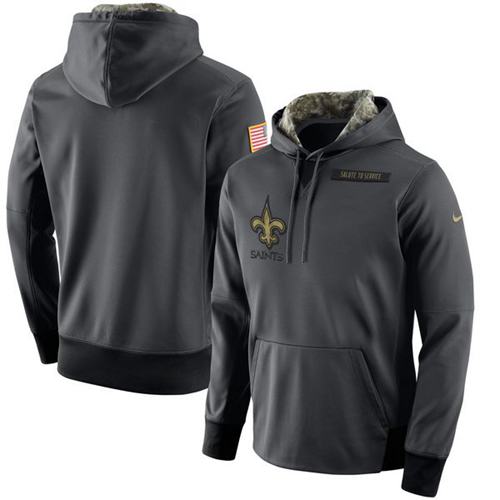 Men's New Orleans Saints Nike Anthracite Salute to Service Player Performance Hoodie